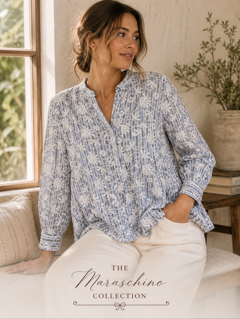 Pilcro Anthropologie Embroidered Blouse | Trapeze Fit | Small